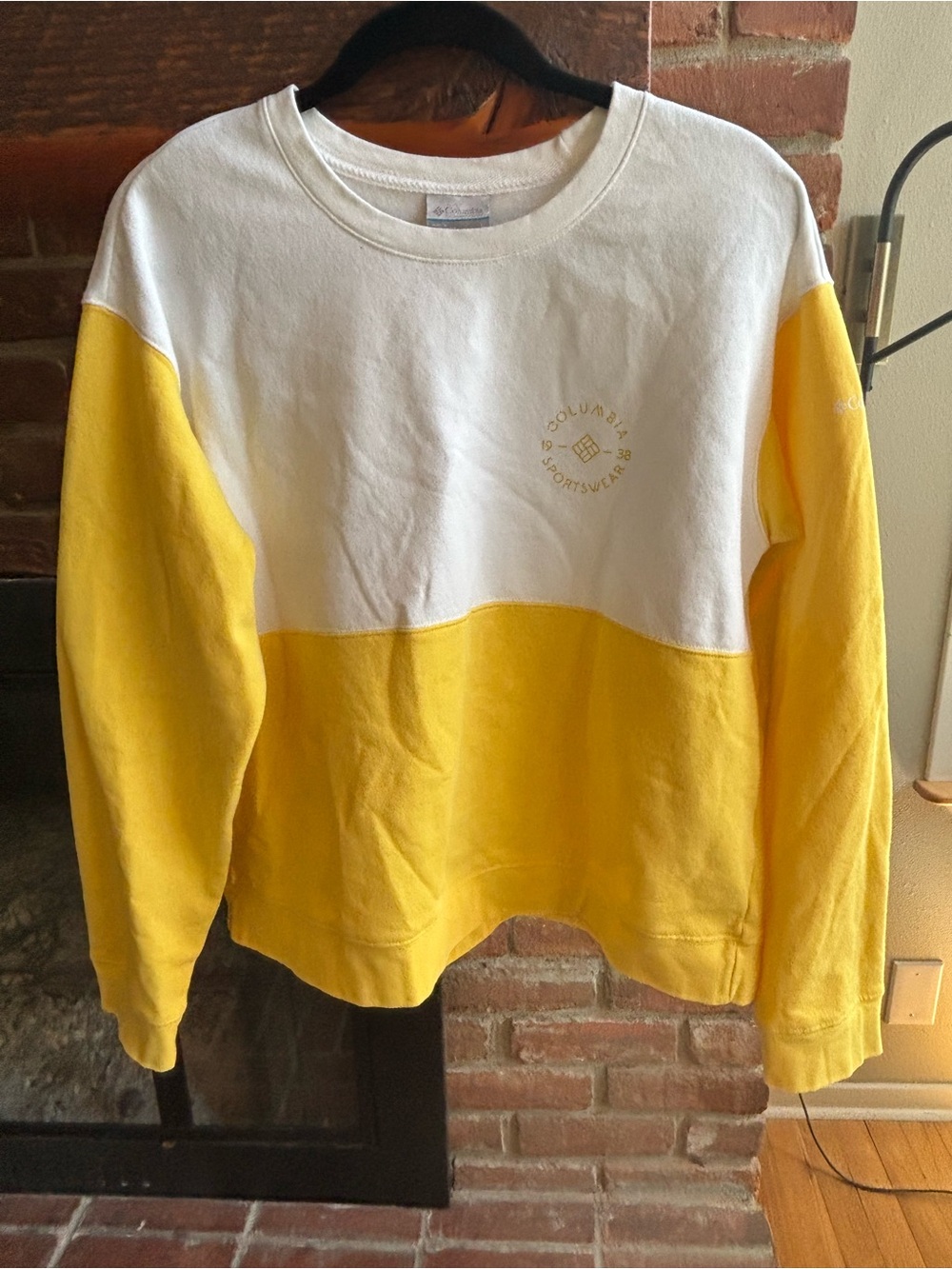 Columbia Colorblock Crewneck Sweatshirt - White & Yellow